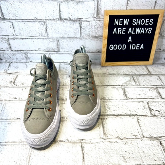 🍀Chuck Taylor All Star Leather Platform Sneaker - Picture 7 of 10
